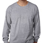 Bayside Mens USA Made Long Sleeve Crewneck T-Shirt - Dark Ash Grey