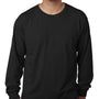 Bayside Mens USA Made Long Sleeve Crewneck T-Shirt - Black