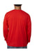 Bayside BA5060 Mens USA Made Long Sleeve Crewneck T-Shirt Red Model Back
