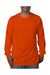 Bayside BA5060 Mens USA Made Long Sleeve Crewneck T-Shirt Bright Orange Model Front