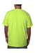 Bayside 5070 Mens USA Made Short Sleeve Crewneck T-Shirt w/ Pocket Lime Green Model Back
