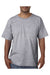 Bayside 5070 Mens USA Made Short Sleeve Crewneck T-Shirt w/ Pocket Dark Ash Grey Model Front