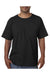 Bayside 5070 Mens USA Made Short Sleeve Crewneck T-Shirt w/ Pocket Black Model Front