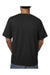Bayside 5070 Mens USA Made Short Sleeve Crewneck T-Shirt w/ Pocket Black Model Back