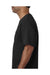 Bayside 5070 Mens USA Made Short Sleeve Crewneck T-Shirt w/ Pocket Black Model Side