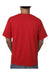 Bayside BA5070 Mens USA Made Short Sleeve Crewneck T-Shirt w/ Pocket Red Model Back