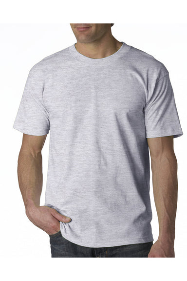 Bayside BA5100 Mens USA Made Short Sleeve Crewneck T-Shirt Ash Grey Model Front