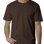 Bayside Mens USA Made Short Sleeve Crewneck T-Shirt - Chocolate Brown