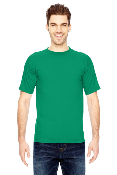 Bayside BA5100 Mens USA Made Short Sleeve Crewneck T-Shirt Kelly Green Model Front