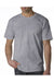 Bayside BA5100 Mens USA Made Short Sleeve Crewneck T-Shirt Dark Ash Grey Model Front