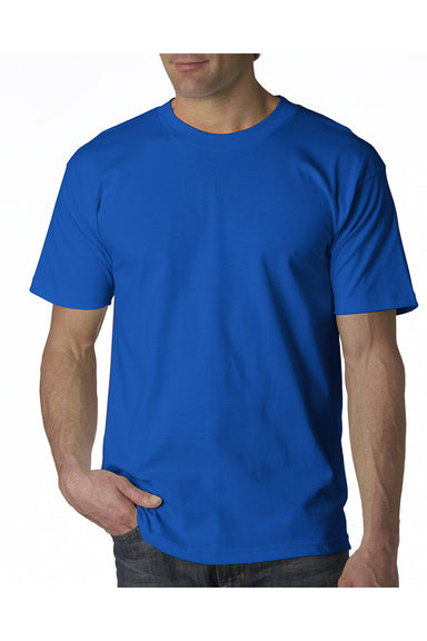 Bayside BA5100 Mens USA Made Short Sleeve Crewneck T-Shirt Royal Blue Model Front