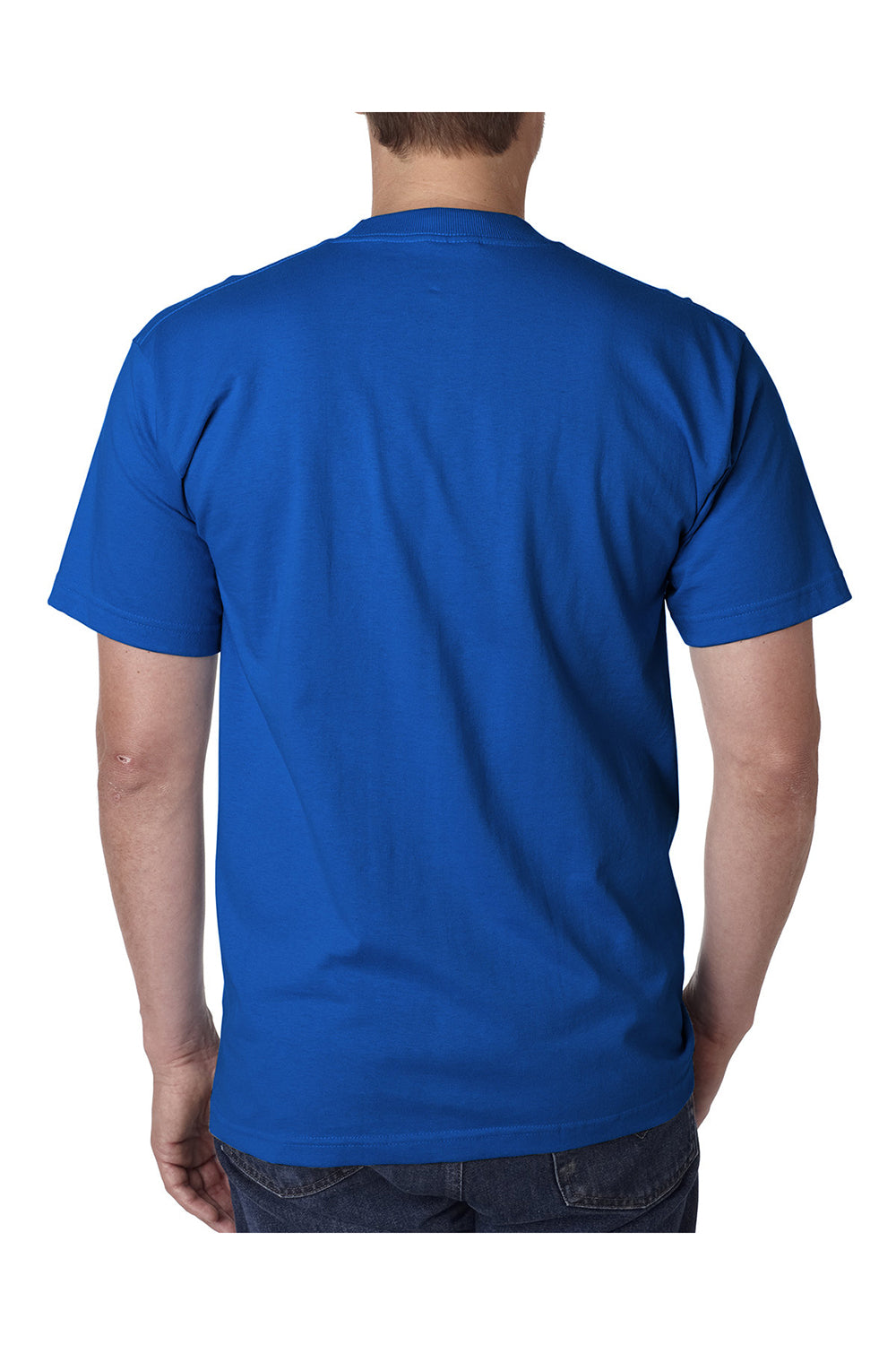 Bayside BA5100 Mens USA Made Short Sleeve Crewneck T-Shirt Royal Blue Model Back