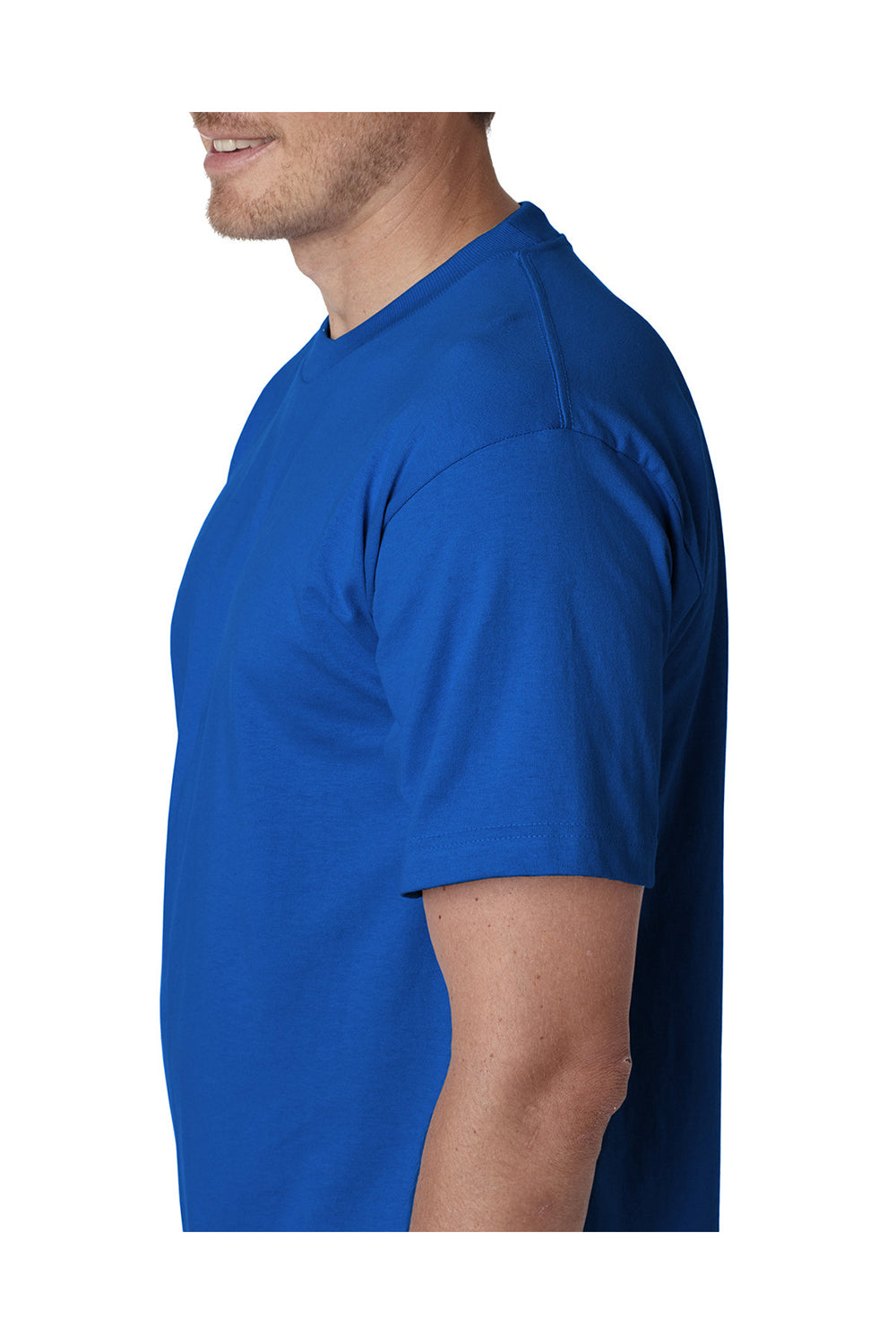 Bayside BA5100 Mens USA Made Short Sleeve Crewneck T-Shirt Royal Blue Model Side