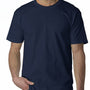 Bayside Mens USA Made Short Sleeve Crewneck T-Shirt - Navy Blue