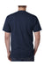 Bayside BA5100 Mens USA Made Short Sleeve Crewneck T-Shirt Navy Blue Model Back