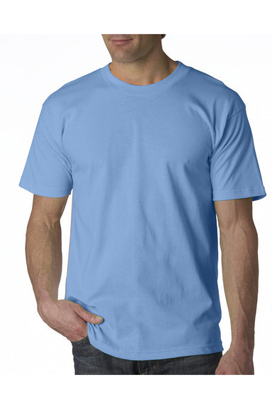 Bayside BA5100 Mens USA Made Short Sleeve Crewneck T-Shirt Carolina Blue Model Front