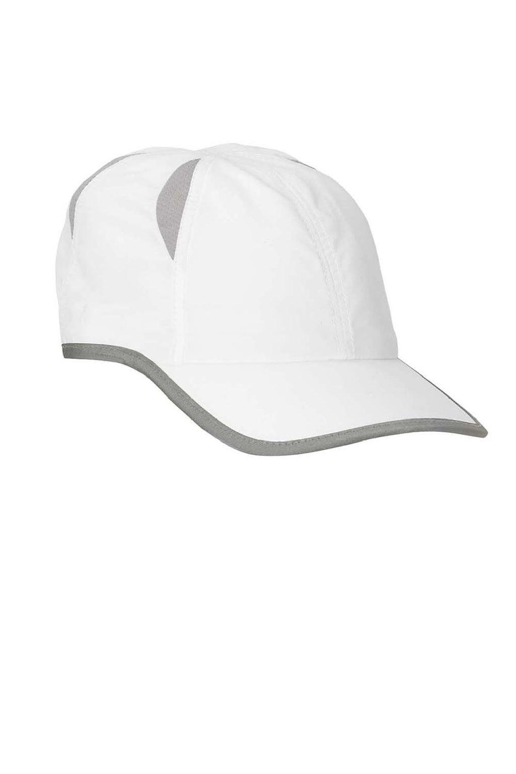 Big Accessories Hats BA514 Mens Performance Adjustable Hat White Flat Front