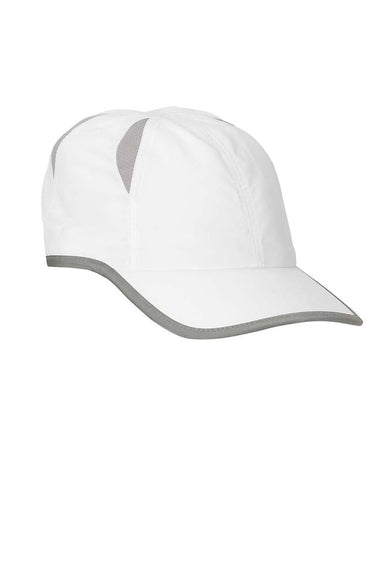 Big Accessories BA514 Mens Performance Adjustable Hat White Flat Front