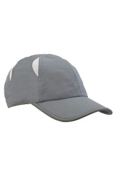 Big Accessories BA514 Mens Performance Adjustable Hat Grey Flat Front
