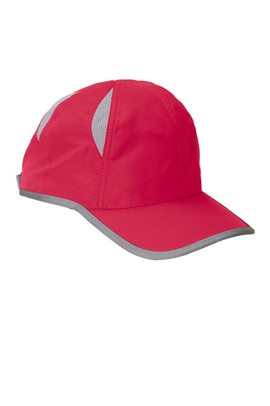 Big Accessories Hats BA514 Mens Performance Adjustable Hat Red Flat Front