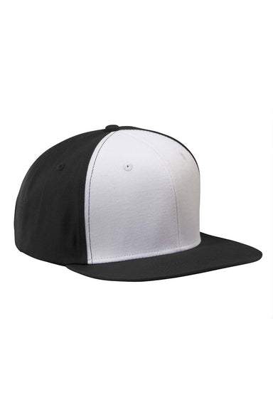 Big Accessories BA516 Mens Adjustable Hat Black/White Flat Front
