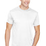 Bayside Mens USA Made Performance Short Sleeve Crewneck T-Shirt - White - NEW