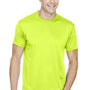 Bayside Mens USA Made Performance Short Sleeve Crewneck T-Shirt - Lime Green - NEW