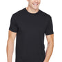 Bayside Mens USA Made Performance Short Sleeve Crewneck T-Shirt - Black - NEW