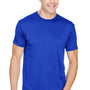 Bayside Mens USA Made Performance Short Sleeve Crewneck T-Shirt - Royal Blue - NEW