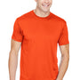 Bayside Mens USA Made Performance Short Sleeve Crewneck T-Shirt - Bright Orange - NEW