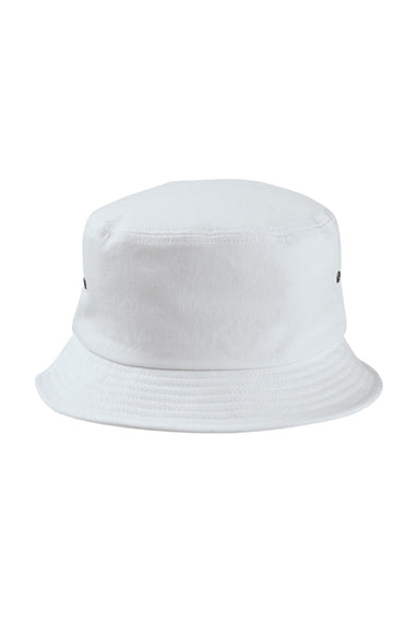 Big Accessories Hats BA534 Mens Metal Eyelet Bucket Hat White Flat Front