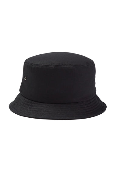 Big Accessories BA534 Mens Metal Eyelet Bucket Hat Black Flat Front