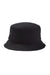 Big Accessories Hats BA534 Mens Metal Eyelet Bucket Hat Black Flat Front