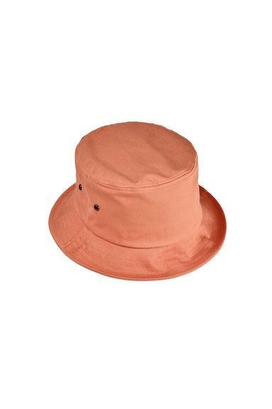 Big Accessories BA534 Mens Metal Eyelet Bucket Hat Mango Orange Flat Front