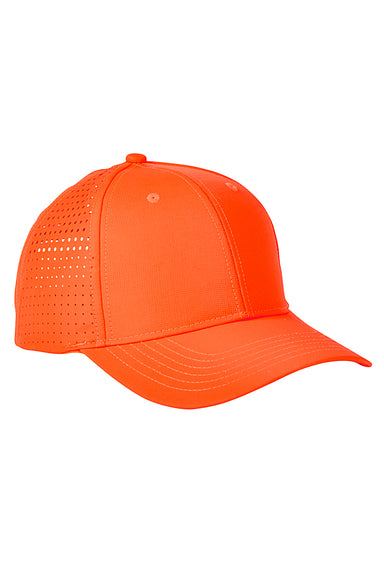Big Accessories BA537 Mens Performance Adjustable Hat Bright Orange Flat Front