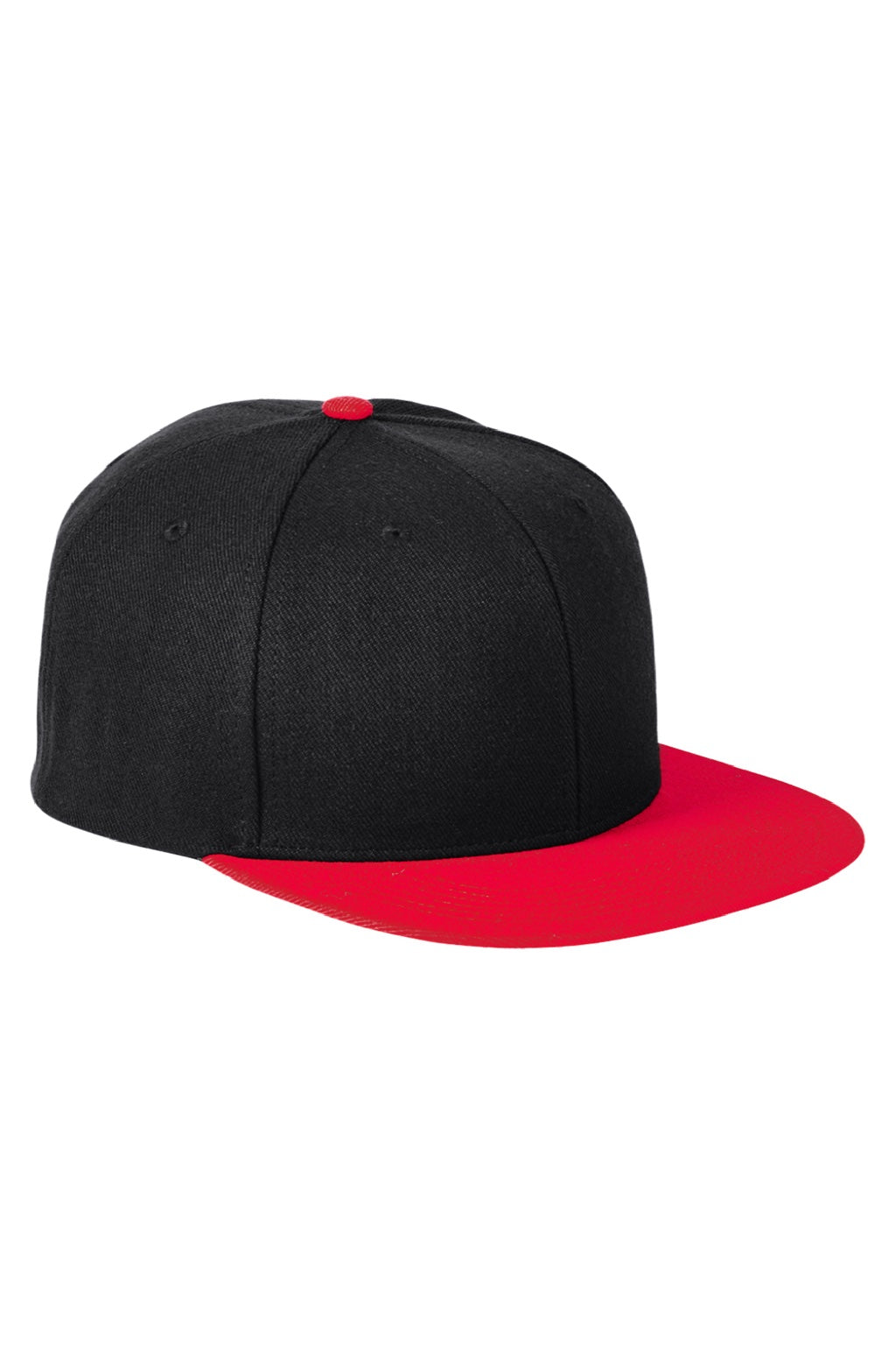 Big Accessories Hats BA539 Mens Adjustable Hat Black/Red Flat Front