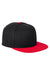 Big Accessories Hats BA539 Mens Adjustable Hat Black/Red Flat Front