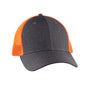 Big Accessories Mens Adjustable Trucker Hat - Black/Neon Orange