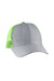 Big Accessories Hats BA540 Mens Adjustable Trucker Hat Light Grey/Neon Green Flat Front