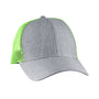 Big Accessories Mens Adjustable Trucker Hat - Light Grey/Neon Green