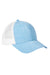 Big Accessories BA540 Mens Adjustable Trucker Hat Heather Light Blue/White Flat Front