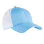 Big Accessories Womens Sport Ponytail Adjustable Trucker Hat - Heather Light Blue/White