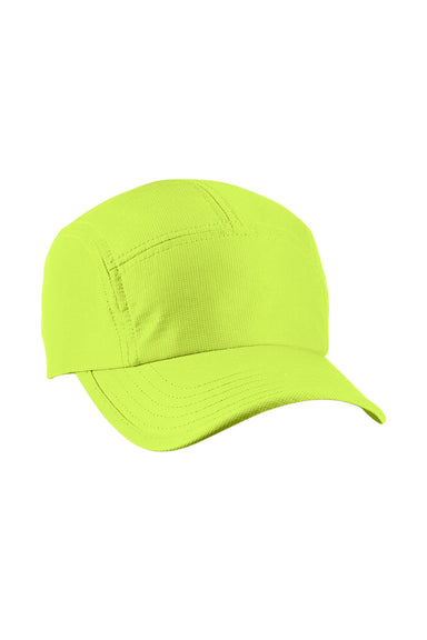 Big Accessories BA603 Mens Pearl Performance Adjustable Hat Neon Yellow Flat Front