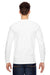 Bayside 6100 Mens USA Made Long Sleeve Crewneck T-Shirt White Model Back