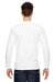 Bayside BA6100 Mens USA Made Long Sleeve Crewneck T-Shirt White Model Back