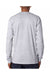 Bayside BA6100 Mens USA Made Long Sleeve Crewneck T-Shirt Ash Grey Model Back