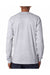 Bayside 6100 Mens USA Made Long Sleeve Crewneck T-Shirt Ash Grey Model Back