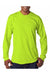 Bayside 6100 Mens USA Made Long Sleeve Crewneck T-Shirt Lime Green Model Front