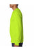 Bayside BA6100 Mens USA Made Long Sleeve Crewneck T-Shirt Lime Green Model Side