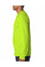 Bayside 6100 Mens USA Made Long Sleeve Crewneck T-Shirt Lime Green Model Side
